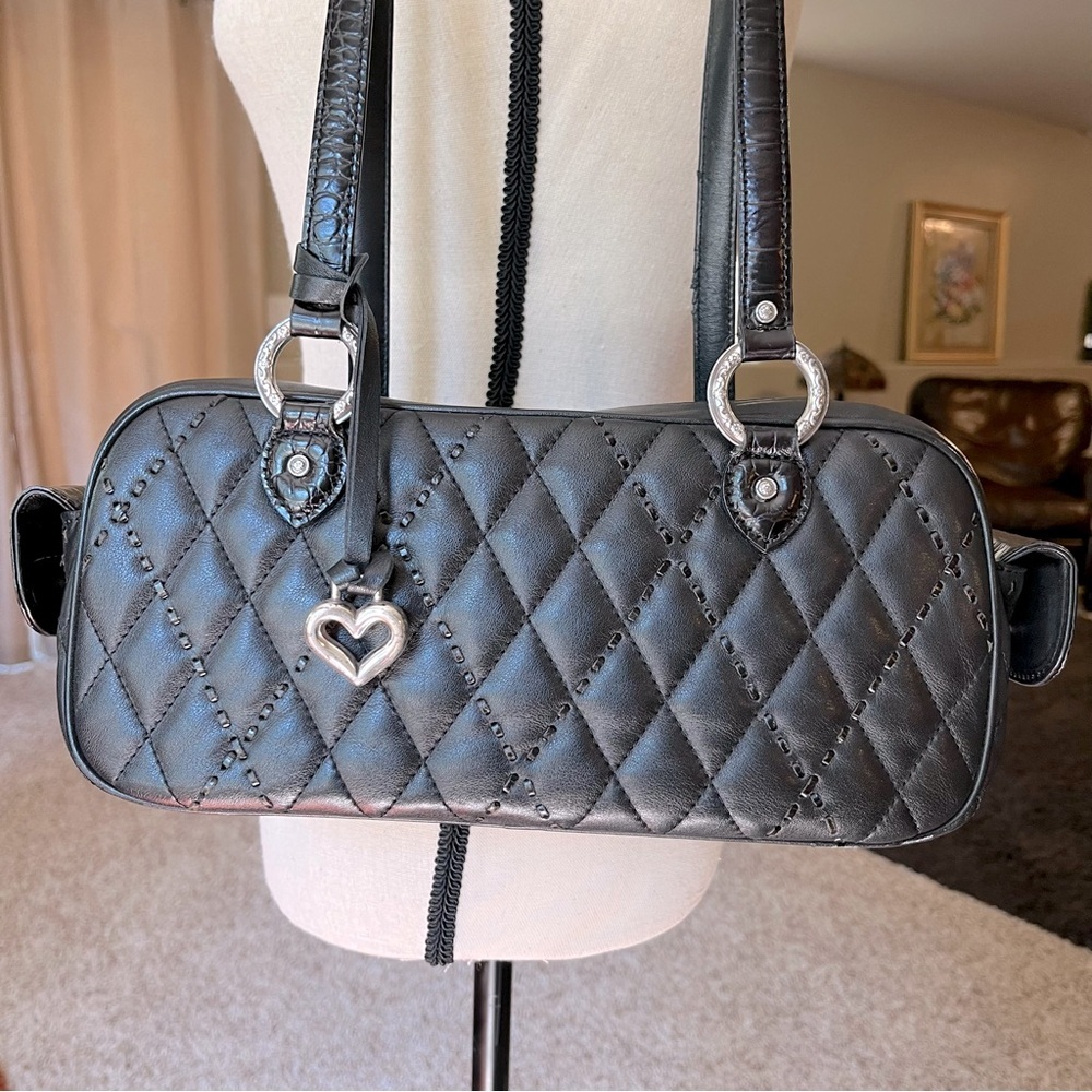 ❤️BRIGHTON QUILTED LEATHER SHOULDER BAG 💯AUTH - Picture 4 of 16